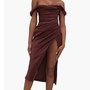 House of CB Rhoda Dress in color raisin